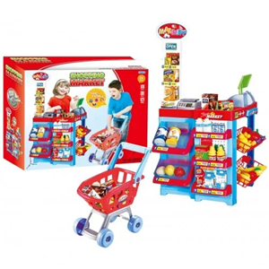 ست سوپر مارکت خارجی با چرخ دستی Supermarket set with trolley -اسباب بازی